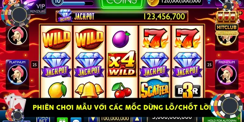 phiên chơi mẫu với các mốc dừng lỗ/chốt lời phiên chơi mẫu với các mốc dừng lỗ/chốt lời